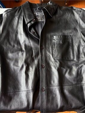 Oakwood Classic Leather Jacket - Men’s XL - Black Button-Front